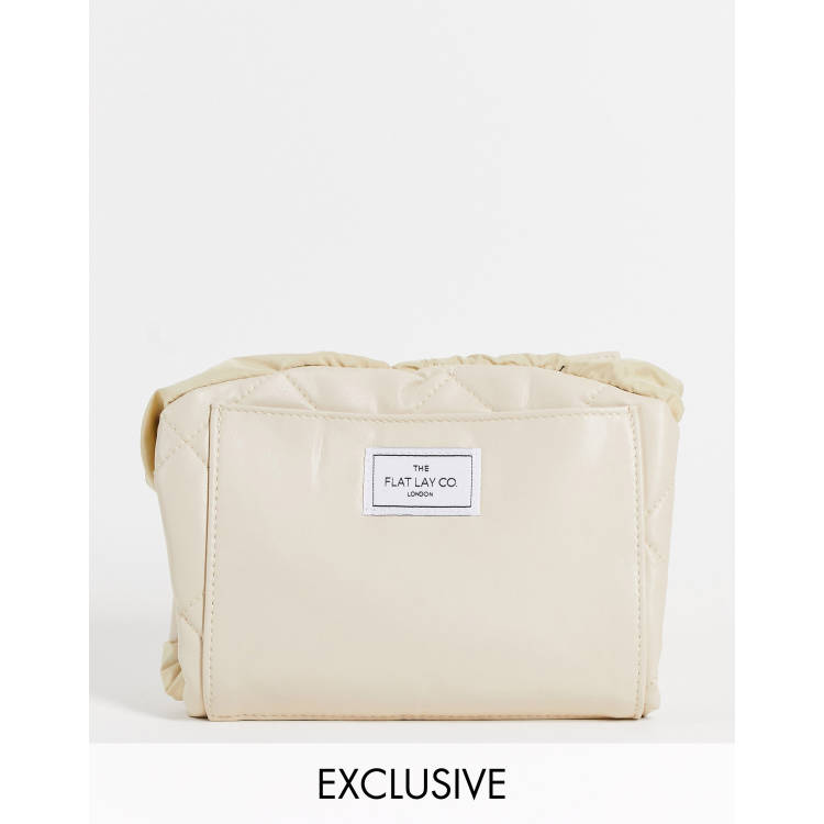 The Flat Lay Co. X ASOS Exclusive Drawstring Makeup Bag - Cream