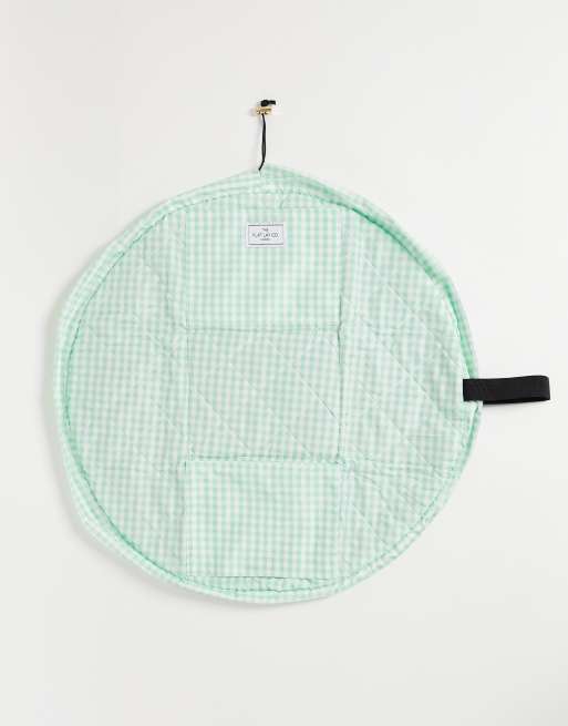 The Flat Lay Co. X ASOS Exclusive Drawstring Makeup Bag - Green Gingham, 3 of 4