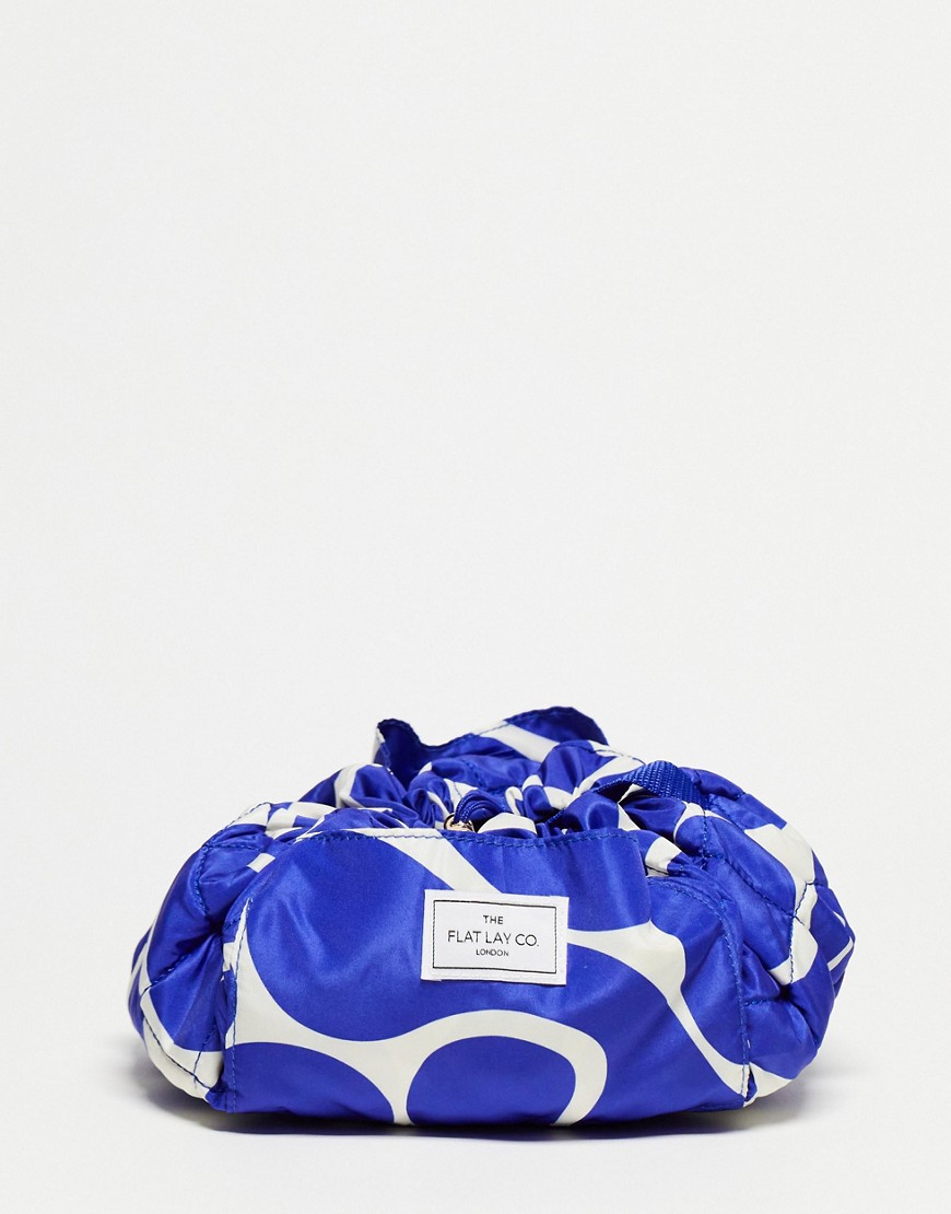 The Flat Lay Co. X ASOS EXCLUSIVE Drawstring Makeup Bag in Santorini Blue