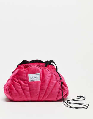 Flat Lay Company The Flat Lay Co. X ASOS EXCLUSIVE Drawstring Makeup Bag - Velvet Pink Shell-Multi