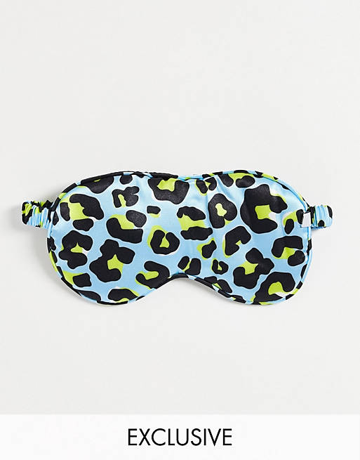 The Flat Lay Co. X ASOS Exclusive Eye Mask - Blue Leopard