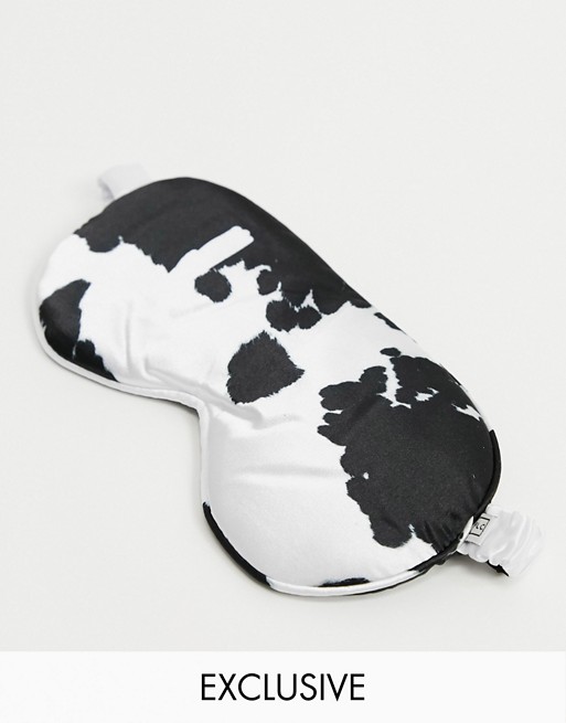 The Flat Lay Co. X ASOS Exclusive Oversized Silky Eye Mask - Cow Print