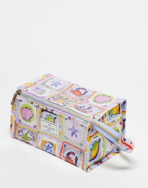 The Flat Lay Co. x ASOS Exclusive – Jelly-Kosmetiktasche mit Sommerfliesen-Muster - view 1