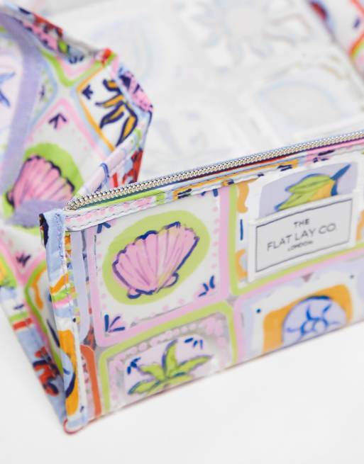 The Flat Lay Co. x ASOS Exclusive Jelly Makeup Box Bag in Summer Tiles, 2 of 3