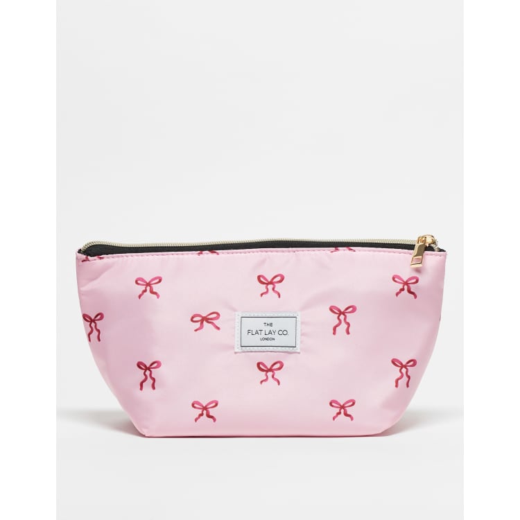 The Flat Lay Co. x ASOS EXCLUSIVE Makeup Pouch in Pink Bows ASOS