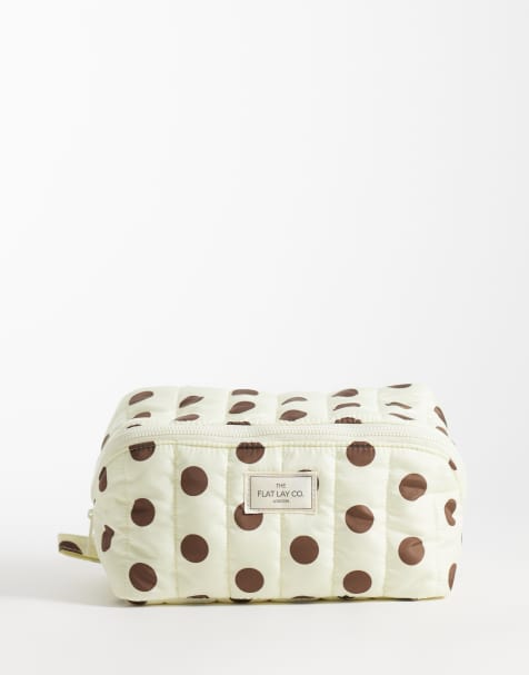 The Flat Lay Co. x ASOS Exclusive – Marshmallow – Make-up-Box mit Punkten in Gelb und Braun - view 1