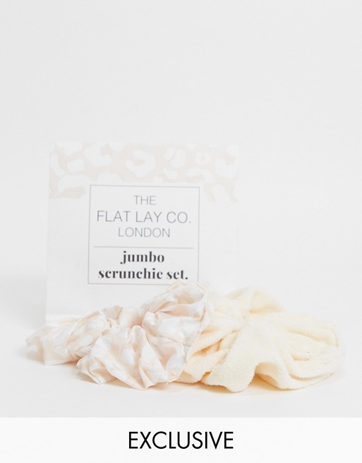 The Flat Lay Co. X ASOS Exclusive Neutral Jumbo Scrunchie Set