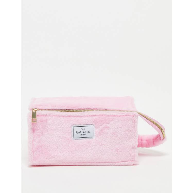 Pink fluffy best sale makeup bag