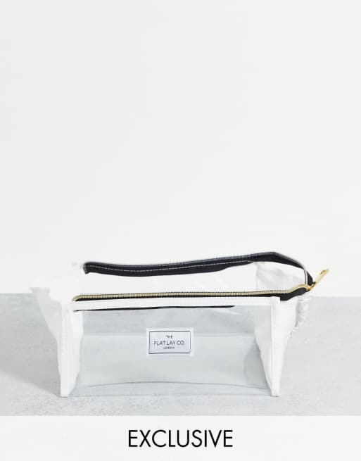 The Flat Lay Co. x ASOS Exclusive Open Flat Makeup Box - Black and Clear