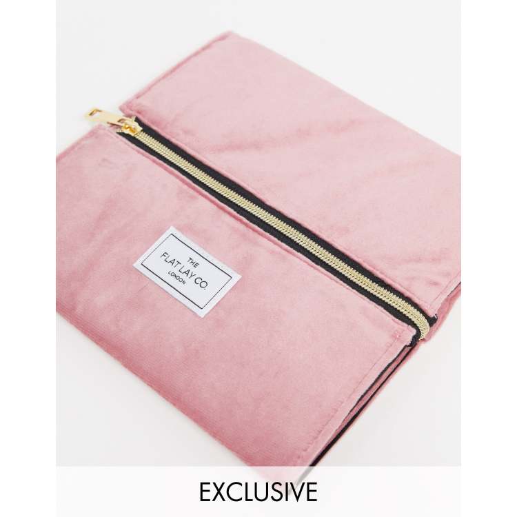 The Flat Lay Co. X ASOS Exclusive Open Flat Makeup Box - Pink Velvet