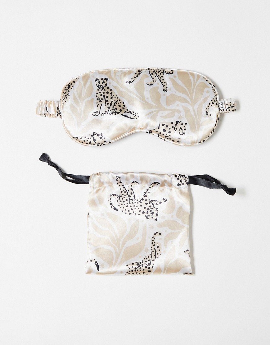 The Flat Lay Co. X ASOS EXCLUSIVE Oversized Eyemask in Neutral Cheetahs