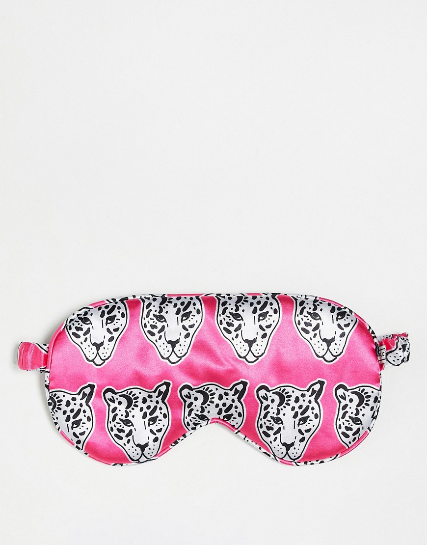 Flat Lay Company The Flat Lay Co. X Asos Exclusive Oversized Eyemask - Pink Satin Leopard-multi