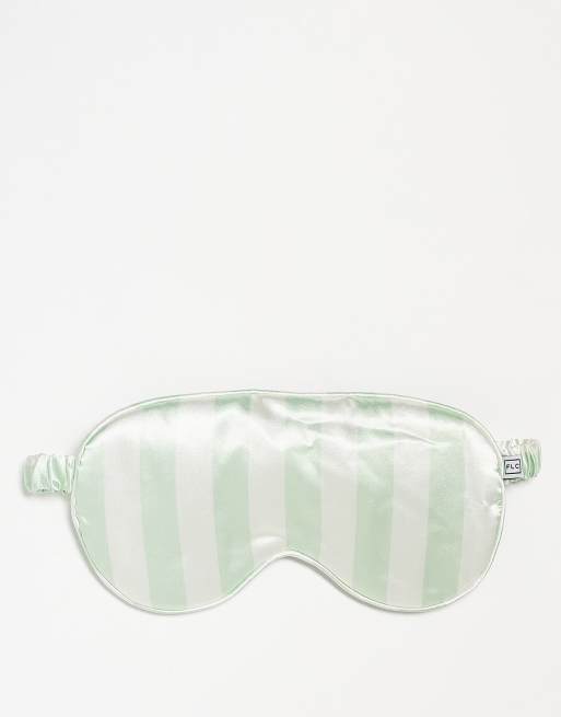 The Flat Lay Co. x ASOS EXCLUSIVE Oversized Eyemask Satin Sage Green Stripe ASOS