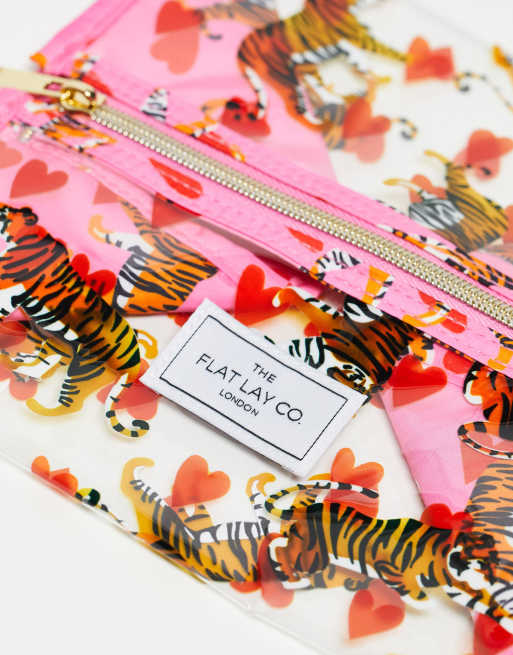 The Flat Lay Co. X ASOS EXCLUSIVE Perspx Box Bag - Pink Tigers and