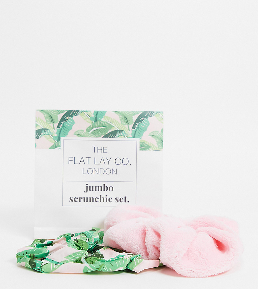 The Flat Lay Co. X ASOS Exclusive Pink Jumbo Scrunchie Set-Multi