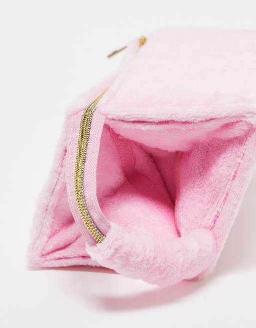 The Flat Lay Co. X ASOS EXCLUSIVE - Pluizige, uitklapbare make-up box met gingham ruit in roze , 3 van 4
