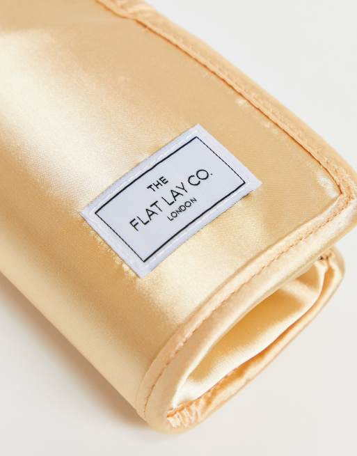 The Flat Lay Co. X ASOS Exclusive Standing Brush Case - Champagne Satin