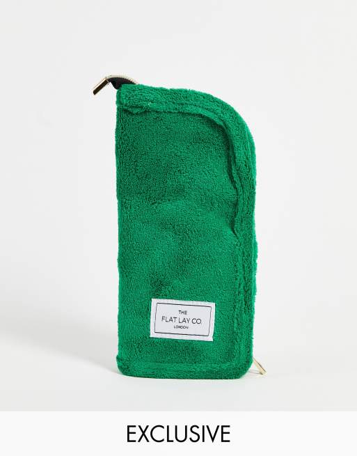 The Flat Lay Co. X ASOS Exclusive Standing Brush Case Green Towel ASOS
