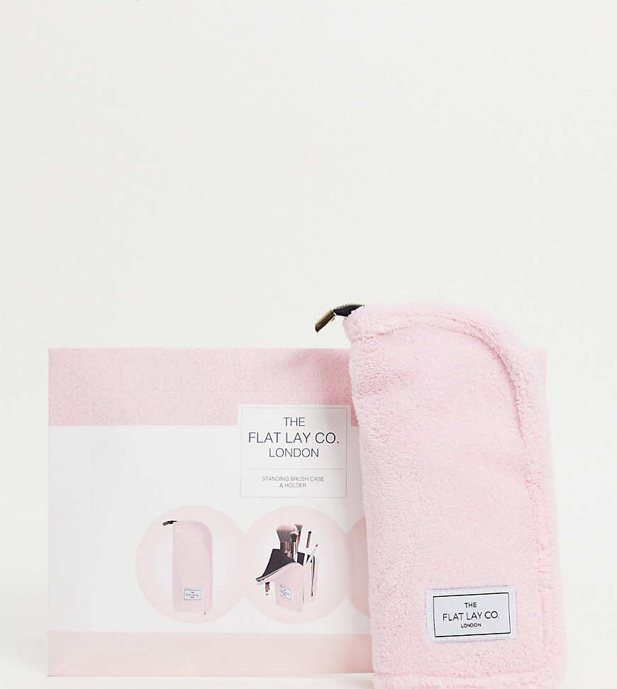The Flat Lay Co. X ASOS Exclusive Standing Brush Case - Pink Towel-No color