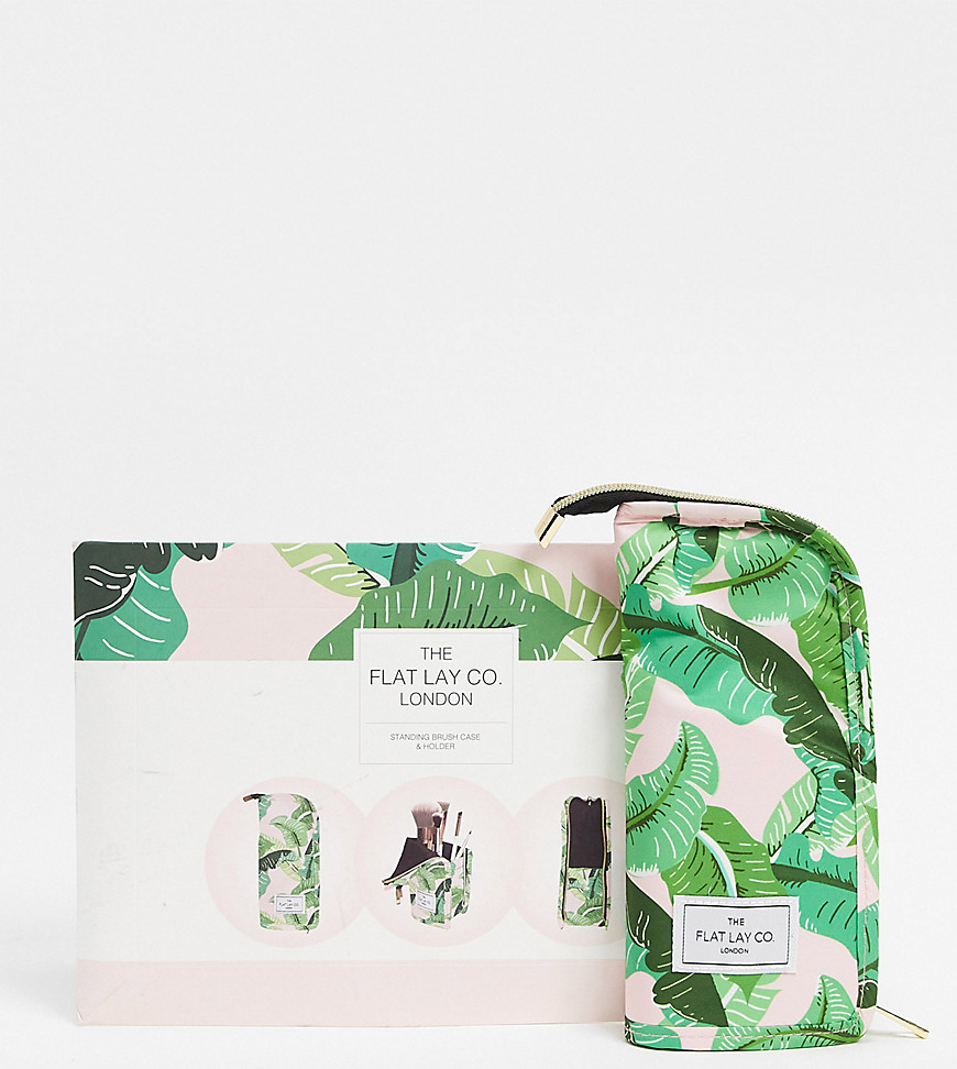 The Flat Lay Co. X ASOS Exclusive Standing Brush Case - Pink Tropical Print-No color