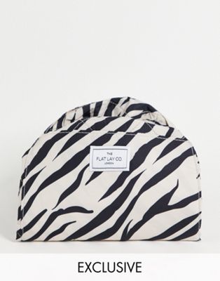 The Flat Lay Co. X ASOS Exclusive XL Drawstring Makeup Bag - Zebra Print