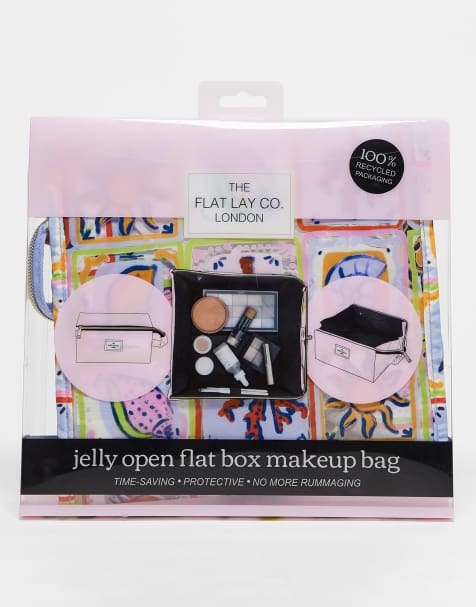 The Flat Lay Co. x ASOS - Exclusivité - Trousse à maquillage carrée souple - Summer Tiles - view 1