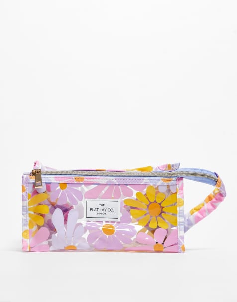 The Flat Lay Co. x ASOS - Kasseformet jelly-makeuptaske i lyst blomstermønster - Kun hos ASOS - view 1