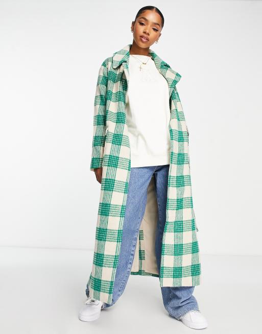 White on sale check coat