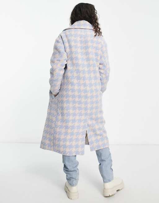 The Frolic - Blå longline frakke med pepitatern - Kun hos ASOS , 2 af 4