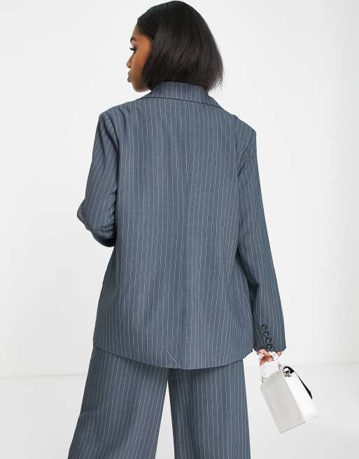 The Frolic - Blazer d'ensemble à rayures fines - Gris anthracite, 3 de 4