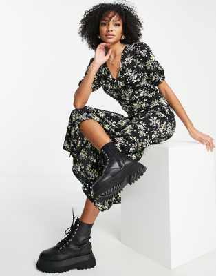 The Frolic butterfly print midi dress in black - ASOS Price Checker