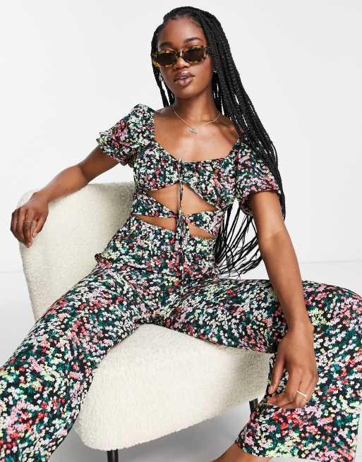 The Frolic cut out detail jumpsuit in vintage floral