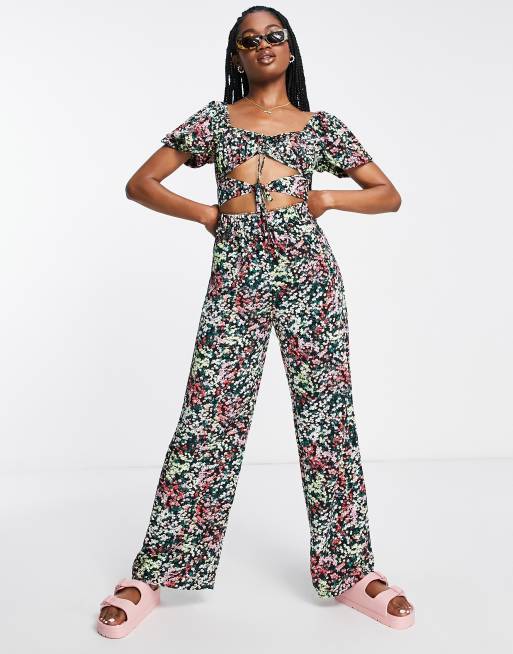 Vintage floral jumpsuit hotsell