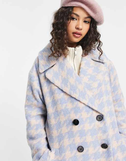 The Frolic dogtooth longline coat in blue, 3 of 4
