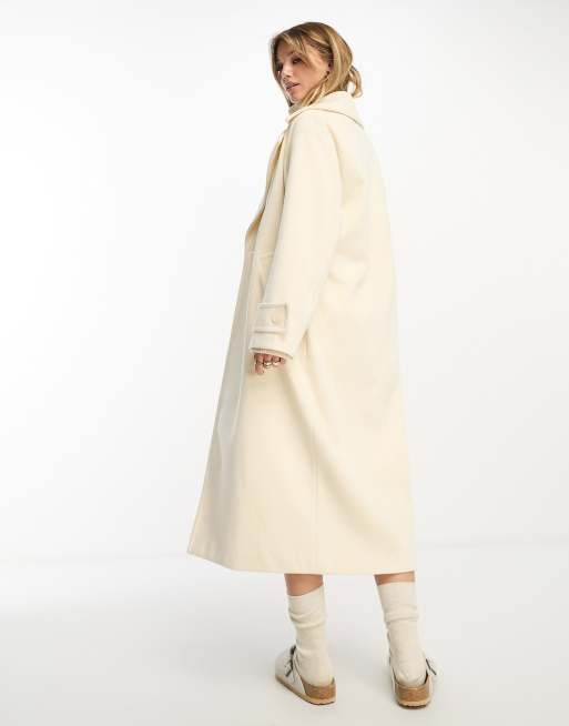 Cream clearance cocoon coat