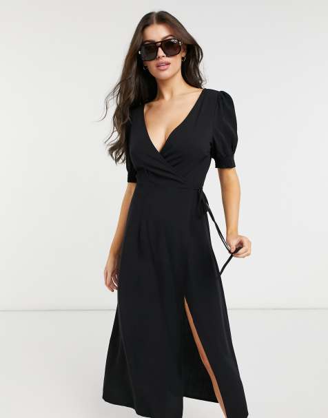 The Frolic exclusive beach wrap maxi summer dress in black - view 1