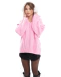 [The Frolic] The Frolic exclusive cable knit v neck jumper in pink 6 PINK