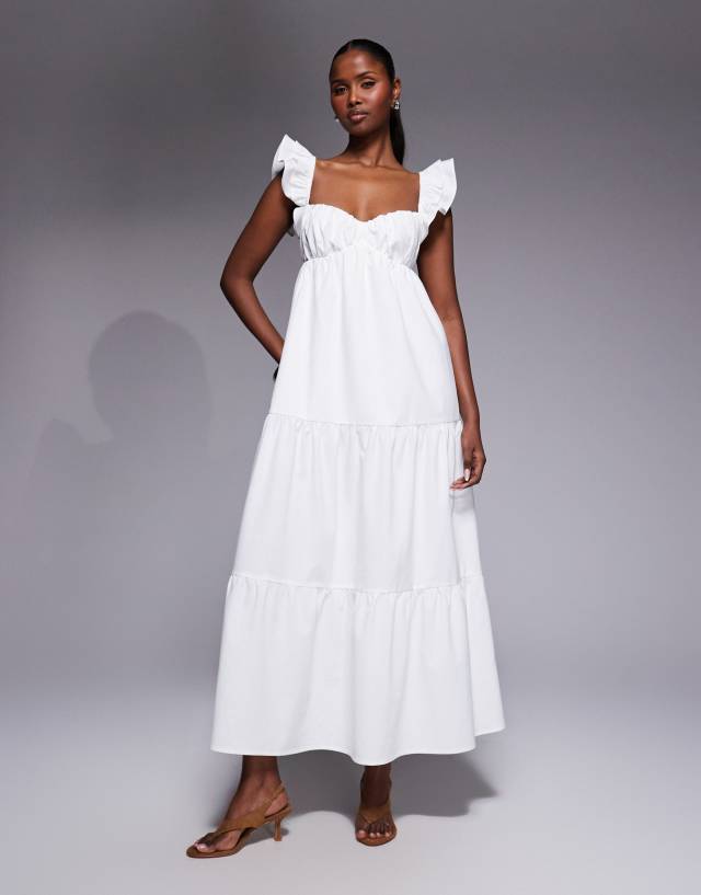The Frolic exclusive cotton blend frill detail tie back tiered