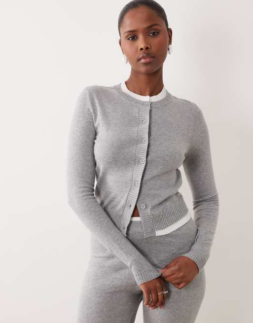 The Frolic exclusive cotton contrast trim button up cardigan and