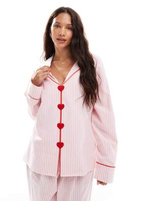 The Frolic Exclusive Heart Button Front Pajama Shirt