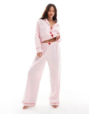 The Frolic Exclusive Heart Button Pajama Pants