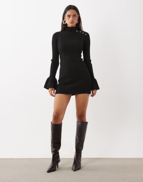 all black sweater dress Dresses SHEIN Lady Plus Size princess ball gown wedding dresses SIZE:AU 4 20% Nylon