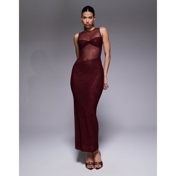 The Frolic exclusive high neck sleeveless hot fix sheer