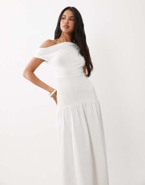 White Off Shoulder Dresses | Shop at ASOS