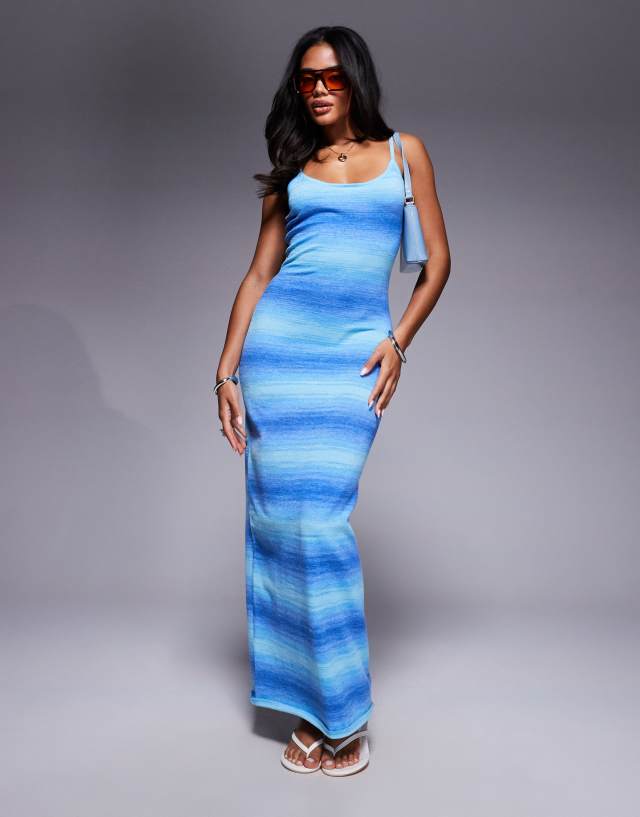 fayette beach maxi dress The Frolic exclusive knit in blue ombre Women's Bubble Hem Mini Purple Ball Gown Coat Size:14 JP sunset dinners