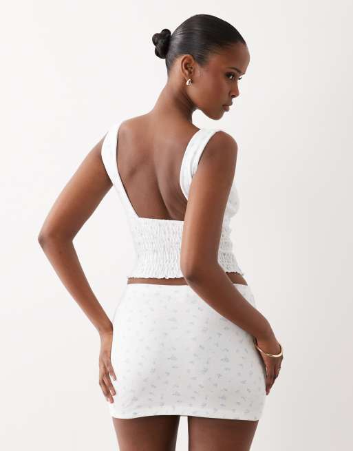 The Frolic exclusive mini skirt co-ord in white ditsy , 5 of 5
