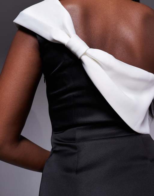 lipsy black/white one shoulder bow maxi dress Maxi Dress White Black Gown Buy Lipsy Black/White One Shoulder Bow Maxi  Dress From The