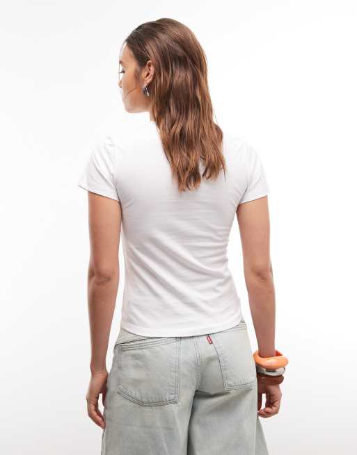 The Frolic exclusive orange graphic front baby tee in white, 3 of 7