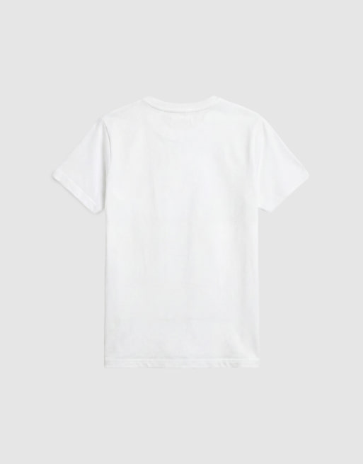 The Frolic exclusive orange graphic front baby tee in white, 6 of 7