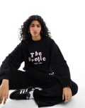 [The Frolic] The Frolic exclusive oversized logo sweatshirt in black (part of a set) XS BLACK